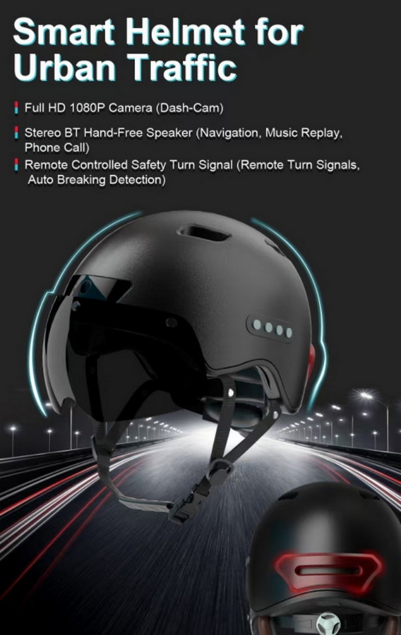 Cyklistická / Moto přilba s kamerou vhodná jako dámská/pánská cyklo helma s bluetooth + Handsfree