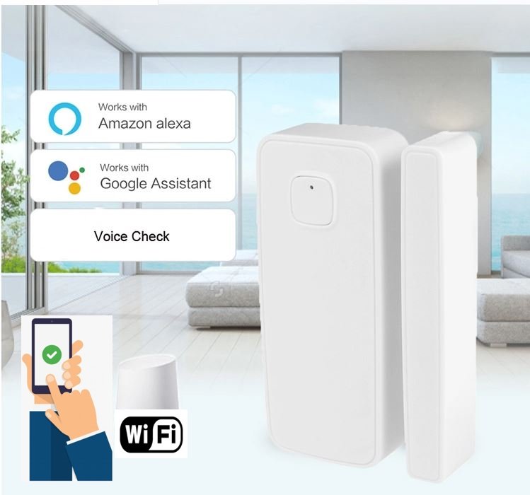 WiFi smart senzor při otevření dveří či okna s upozorněním v APP