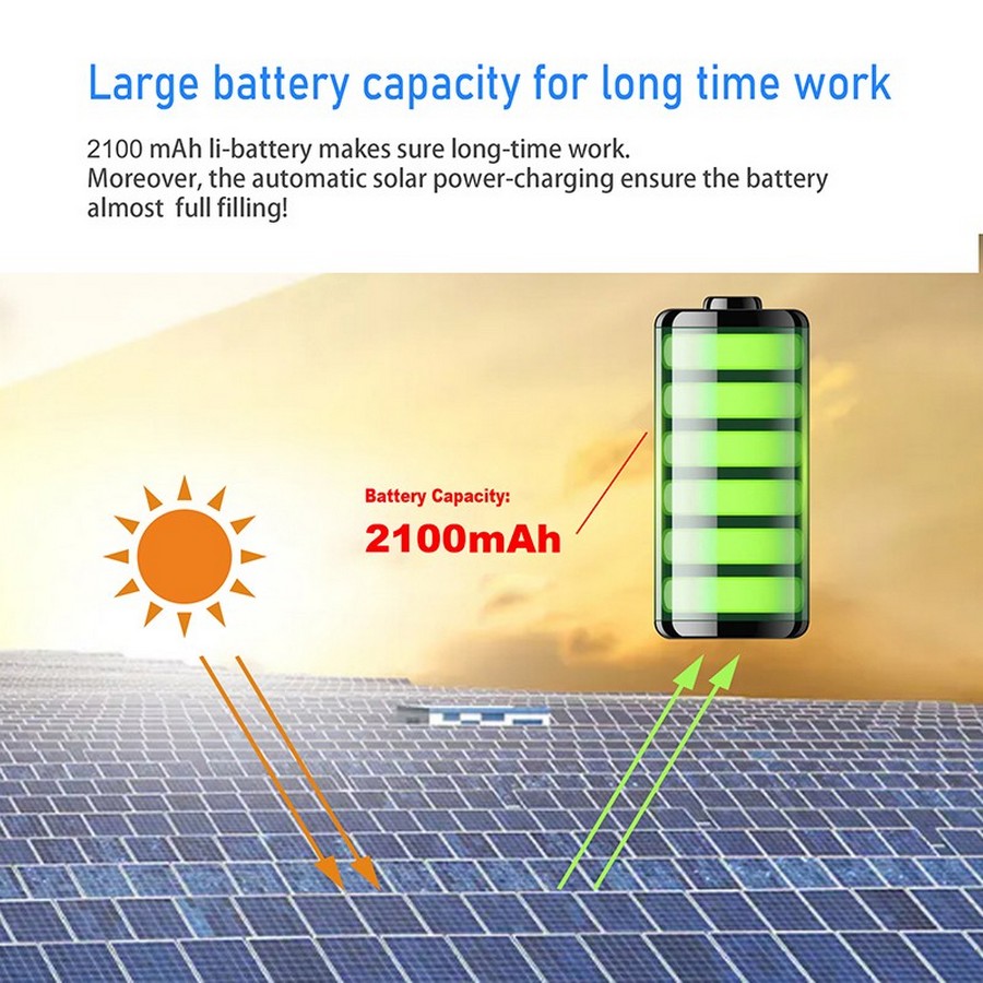 dobíjecí 2100mAh baterie solární energie