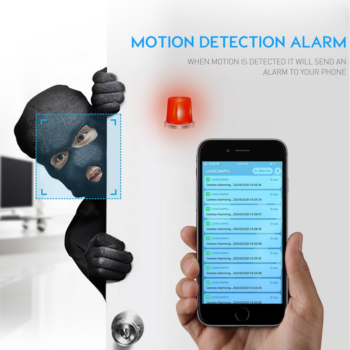 bezpečnostní kamera s detekcí pohybu a alarm