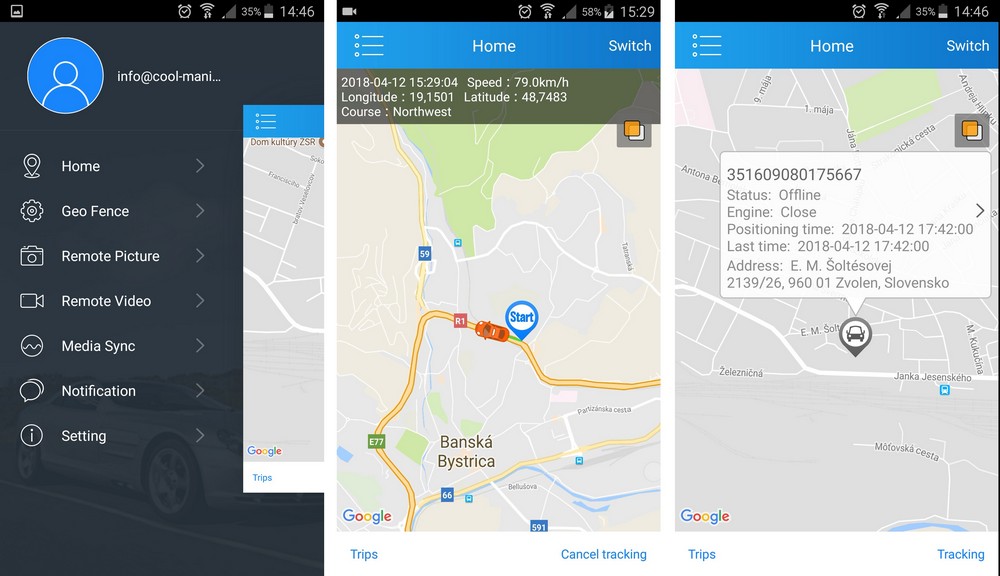 wifi kamera do auta s gps - live sledování přes app