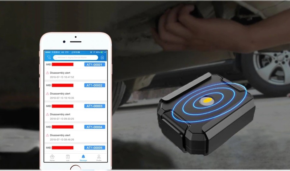 alert proti demontáži zřízení gps tracker