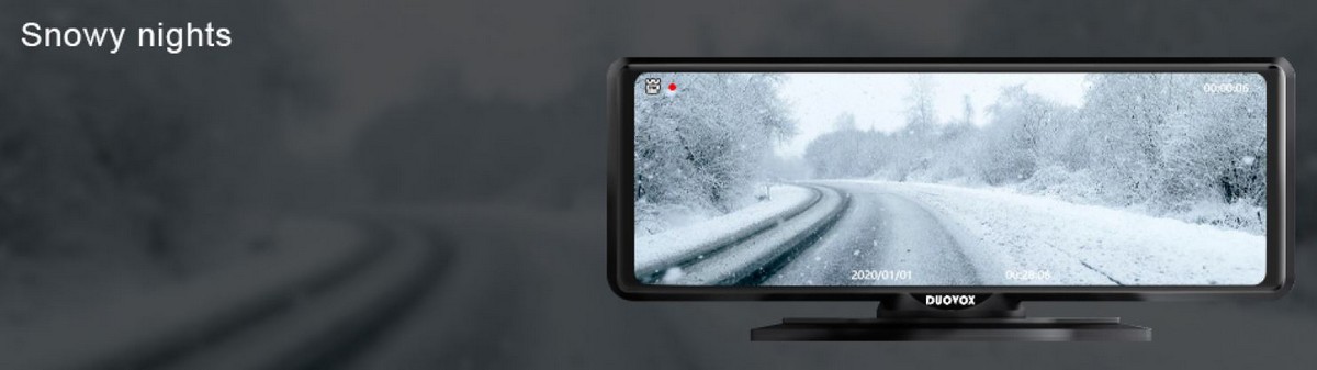 nejlepší kamera do auta duovox v9 - sněžení