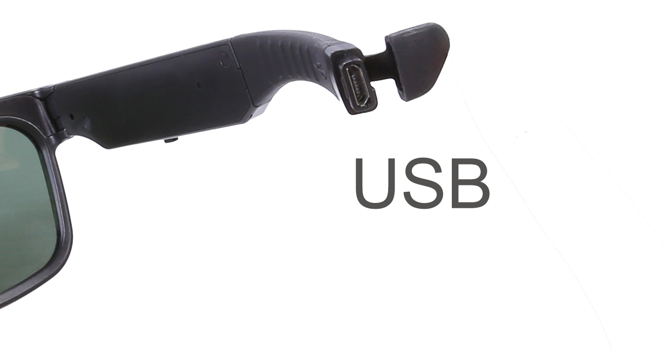 brýle s kamerou nenápadné nahrávání - skrytý USB port