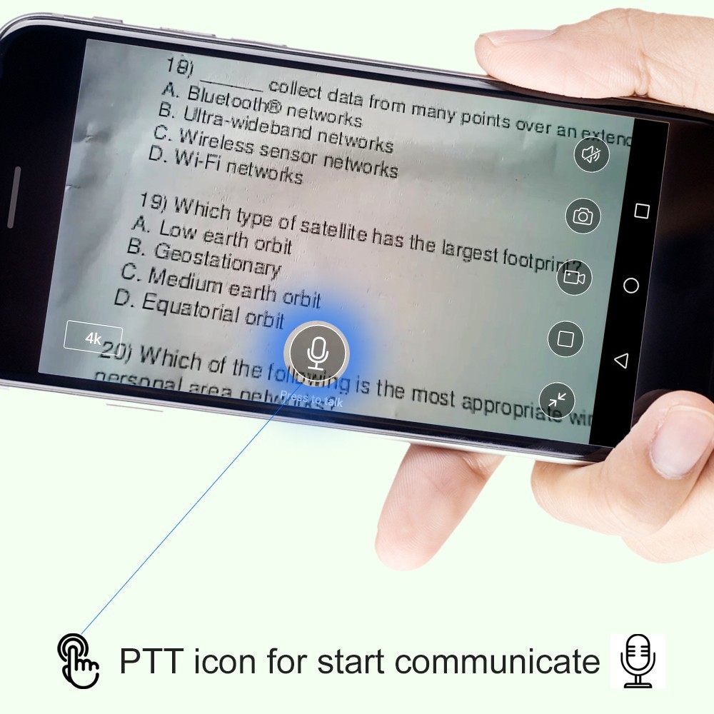 pinhole kamera se snímáním textu wifi mobil