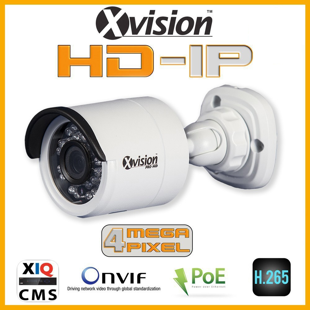 HD-IP 4 Mpx Širokoúhlá BULLET IP CCTV kamera s 20m IR BÍLÁ